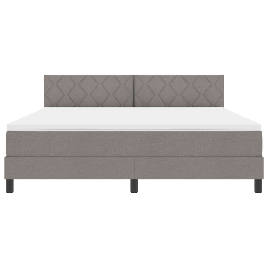 Boxspring bed met LED-stripverlichting Taupe 180 x 200 cm Stof
