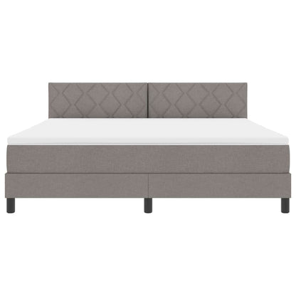 Boxspring bed met LED-stripverlichting Taupe 180 x 200 cm Stof