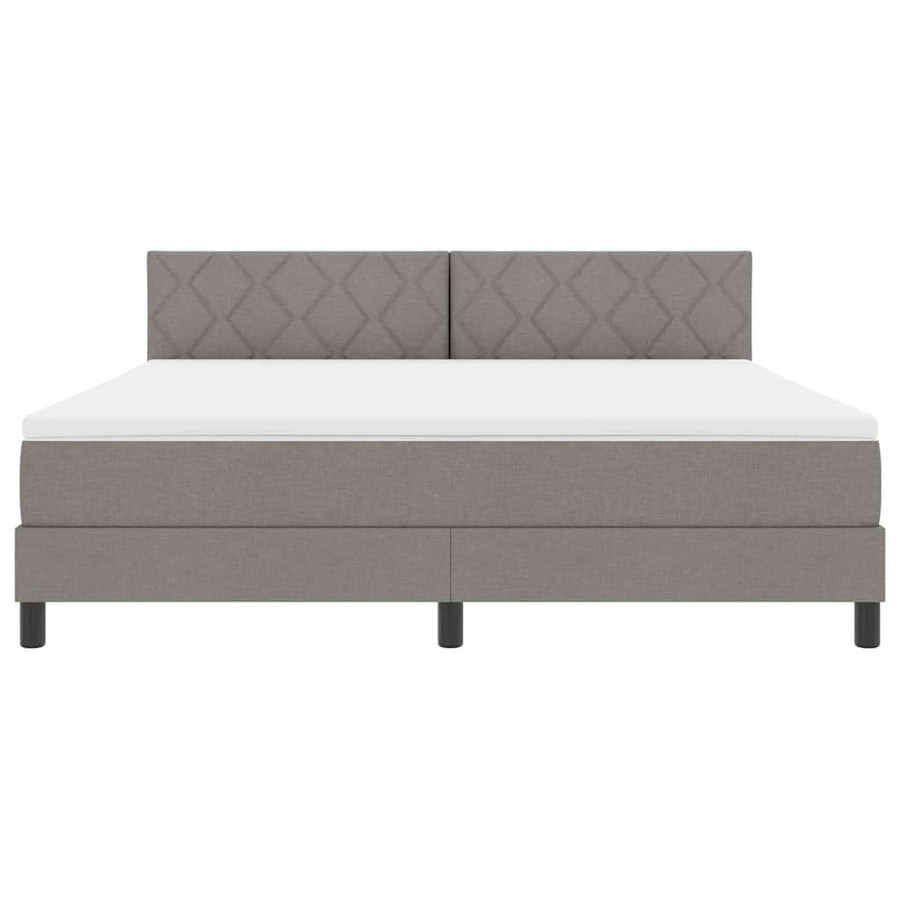 Boxspring bed met LED-stripverlichting Taupe 180 x 200 cm Stof