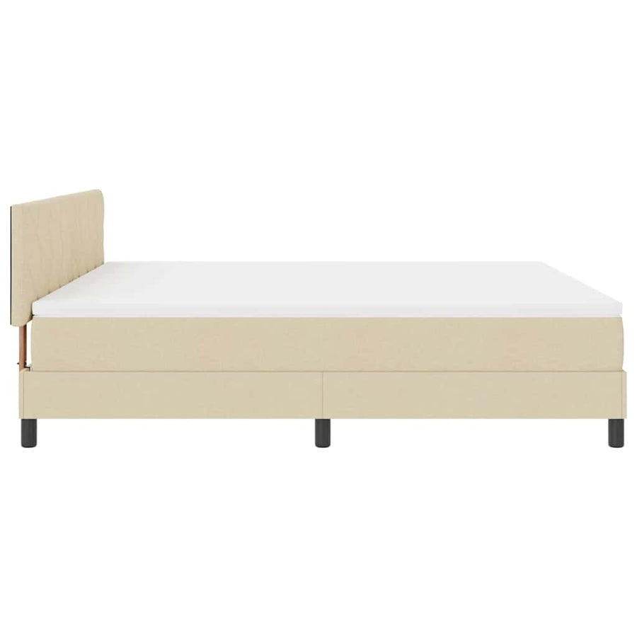 Boxspring bed met LED-stripverlichting Crème 180 x 200 cm Stof