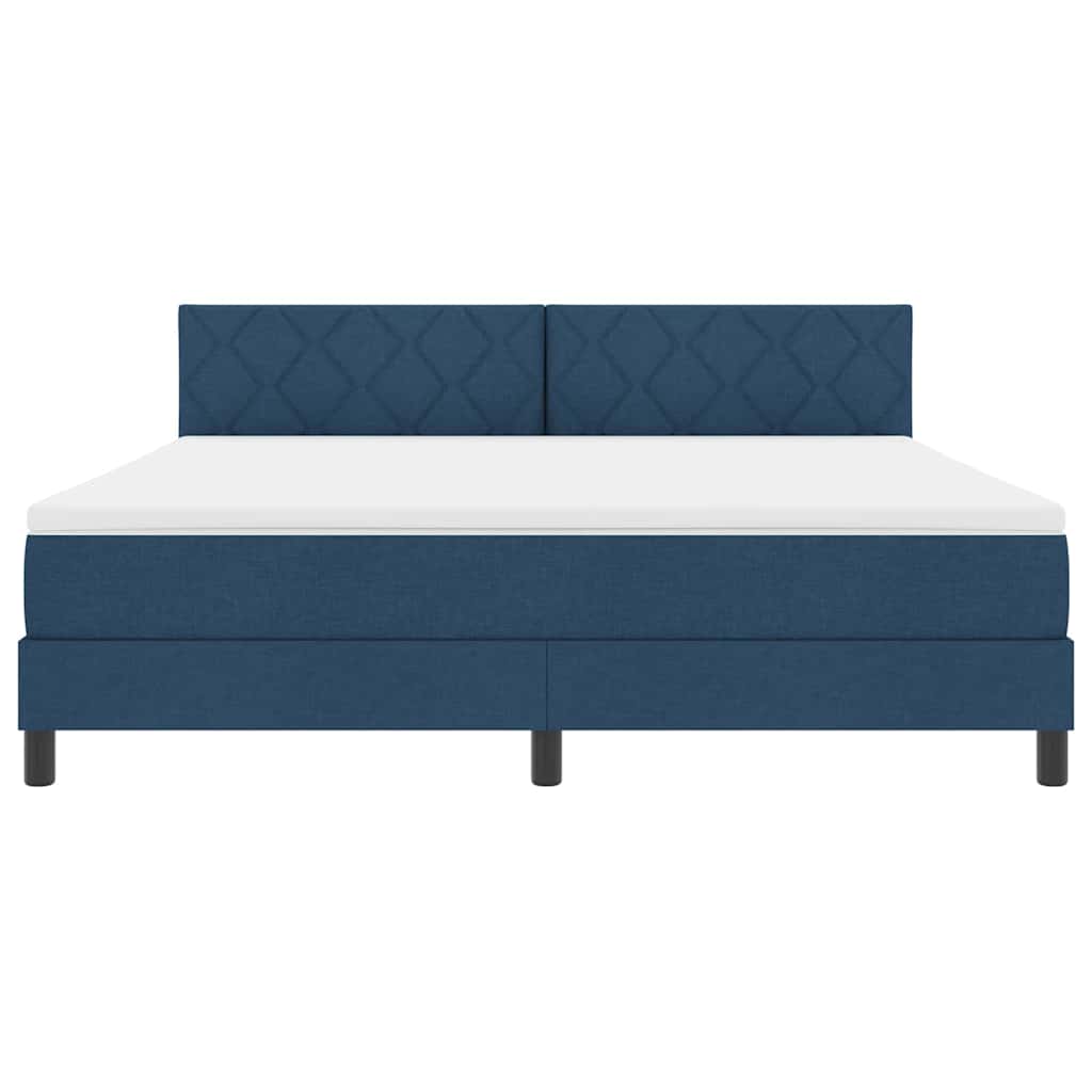 Boxspring bed met LED-stripverlichting Blauw 180 x 200 cm Stof