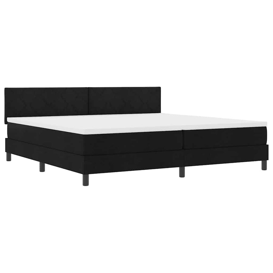 Boxspring bed met matras met hoofdeinde Zwart 200 x 200 cm Stof