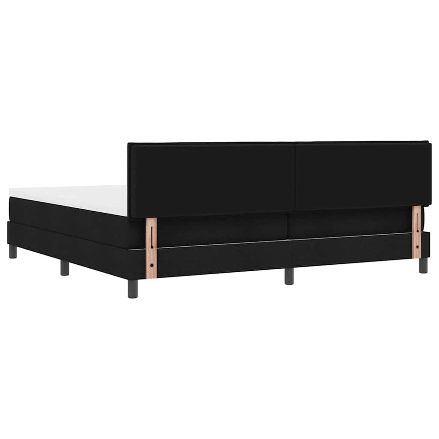 Boxspring bed met matras met hoofdeinde Zwart 200 x 200 cm Stof