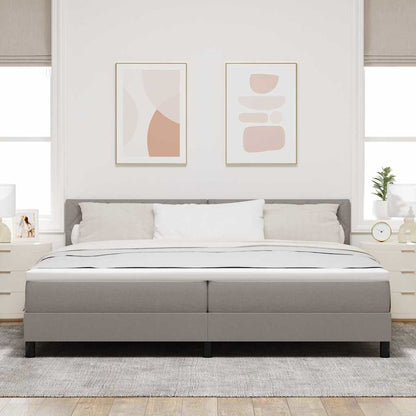 Boxspring bed met matras met hoofdeinde Taupe 200 x 200 cm Stof