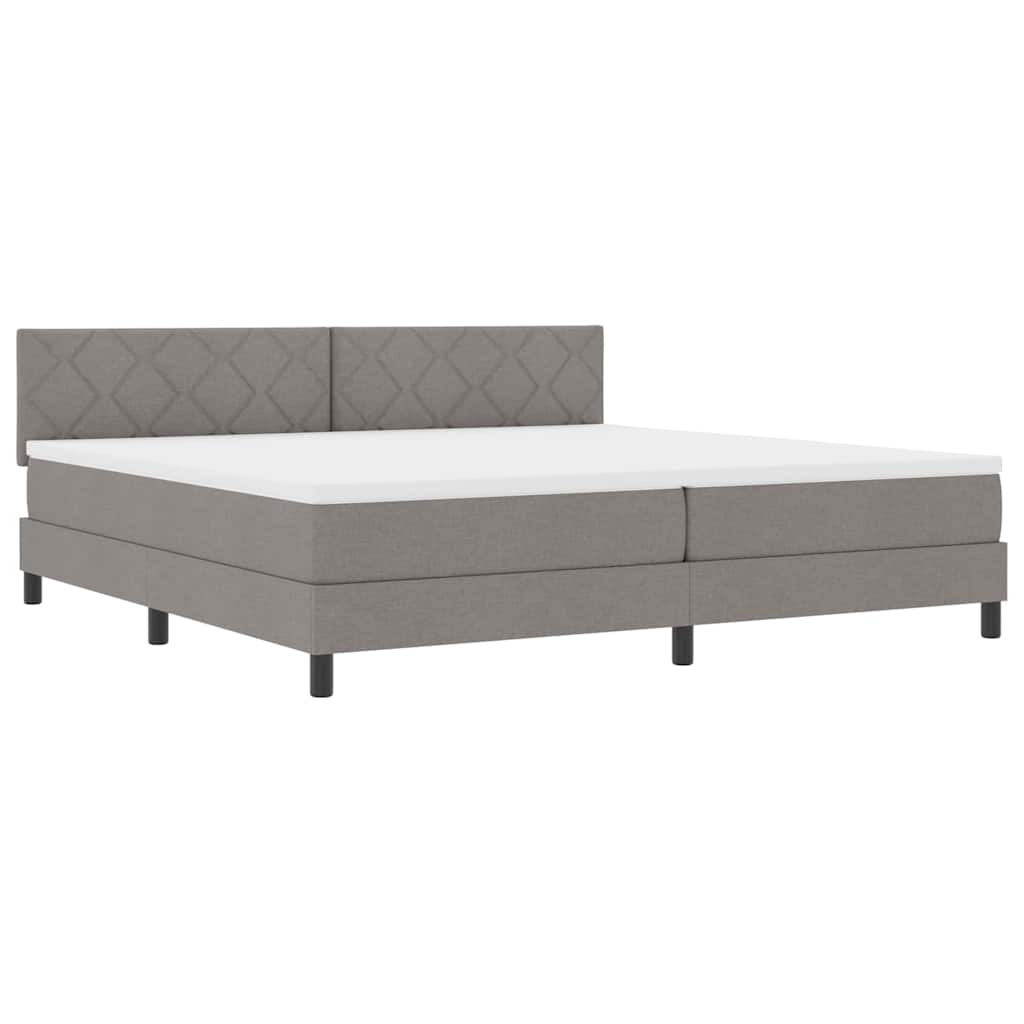 Boxspring bed met matras met hoofdeinde Taupe 200 x 200 cm Stof