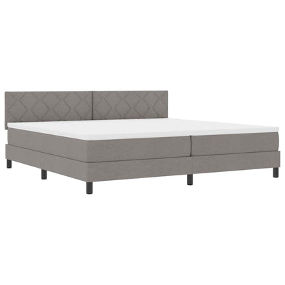 Boxspring bed met matras met hoofdeinde Taupe 200 x 200 cm Stof