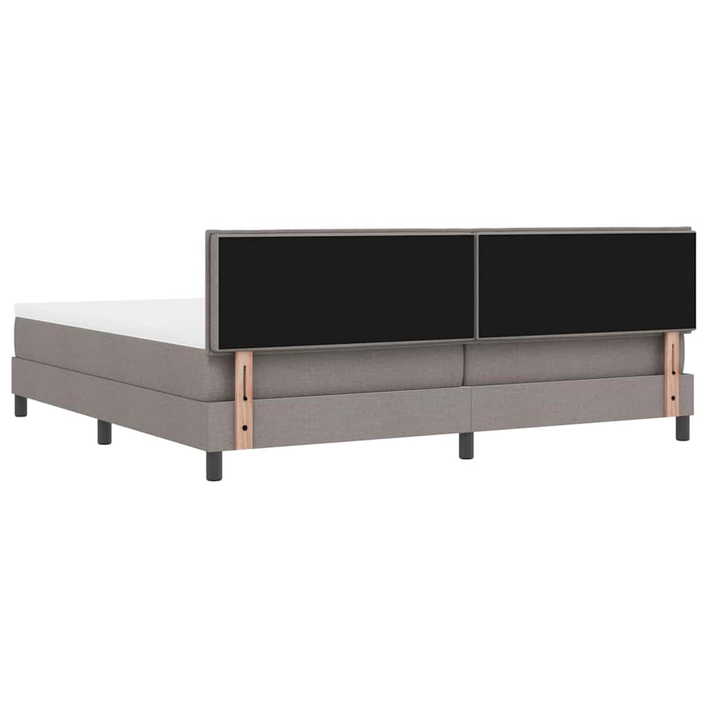 Boxspring bed met matras met hoofdeinde Taupe 200 x 200 cm Stof