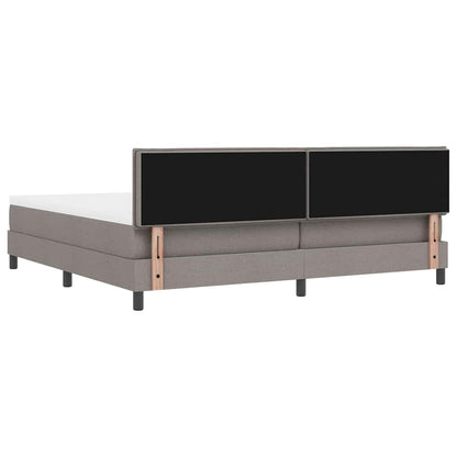 Boxspring bed met matras met hoofdeinde Taupe 200 x 200 cm Stof