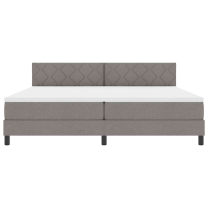 Boxspring bed met matras met hoofdeinde Taupe 200 x 200 cm Stof