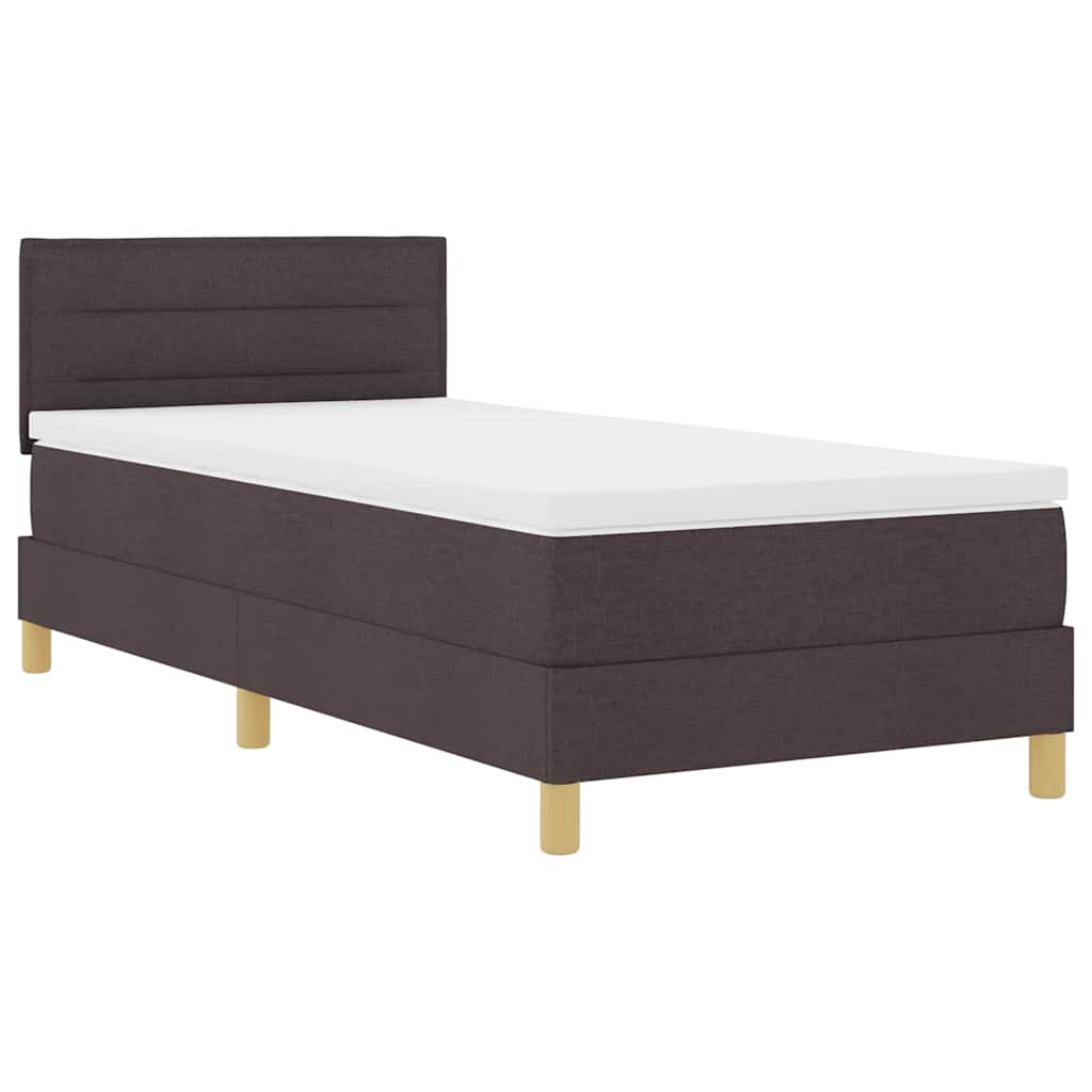 LED Box Spring Bed met hoofdeinde Donkerbruin 100 x 200 cm Stof