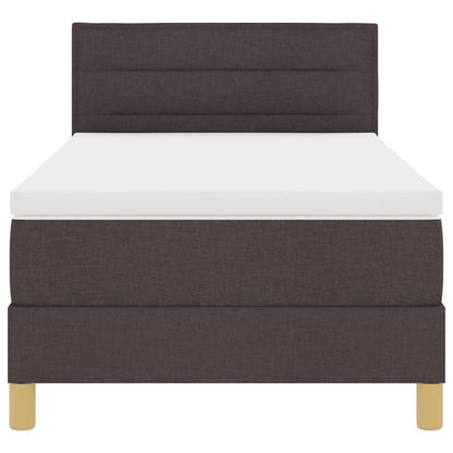LED Box Spring Bed met hoofdeinde Donkerbruin 100 x 200 cm Stof