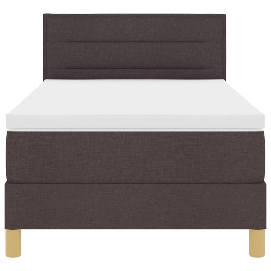 LED Box Spring Bed met hoofdeinde Donkerbruin 100 x 200 cm Stof