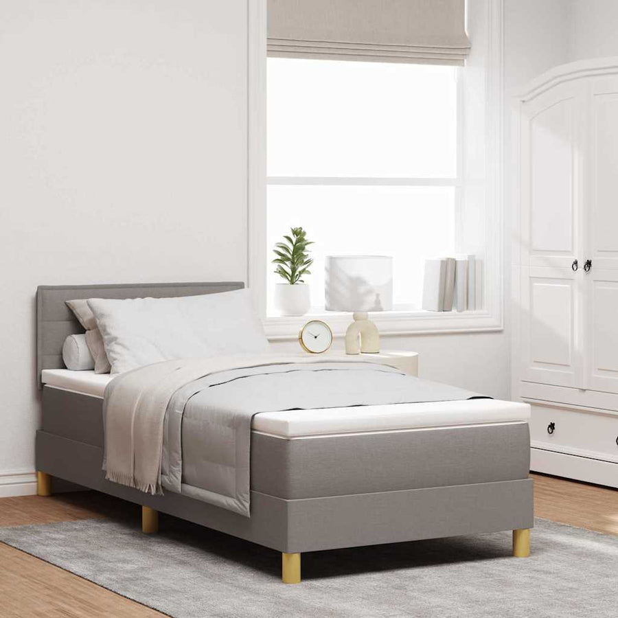 LED Box Spring Bed met hoofdeinde Taupe 100 x 200 cm Stof