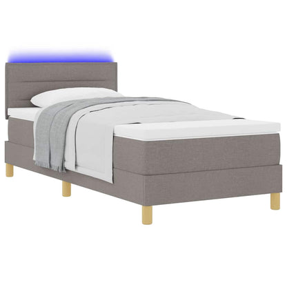 LED Box Spring Bed met hoofdeinde Taupe 100 x 200 cm Stof