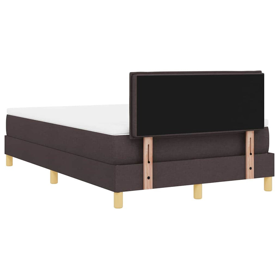 LED Box Spring Bed met hoofdeinde Donkerbruin 120 x 190 cm Stof