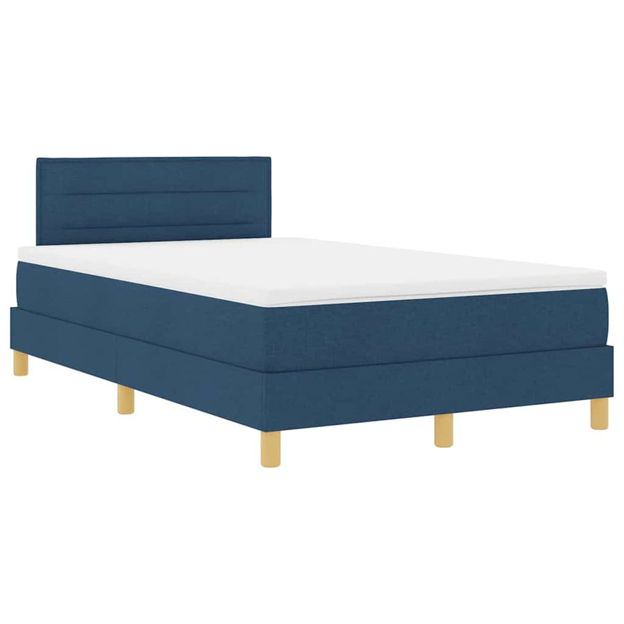 LED Box Spring Bed met matras met LED Blauw 120 x 190 cm Stof