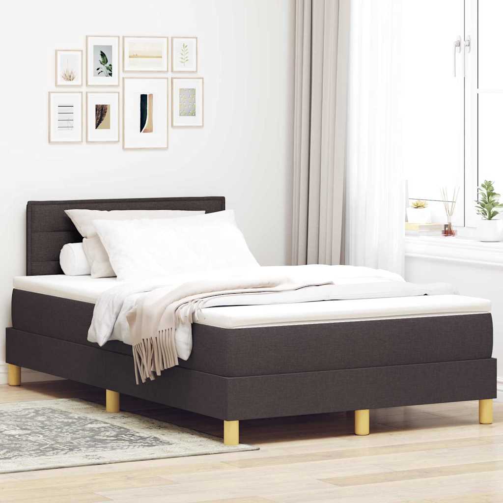 LED Box Spring Bed met hoofdeinde Donkerbruin 120 x 200 cm Stof