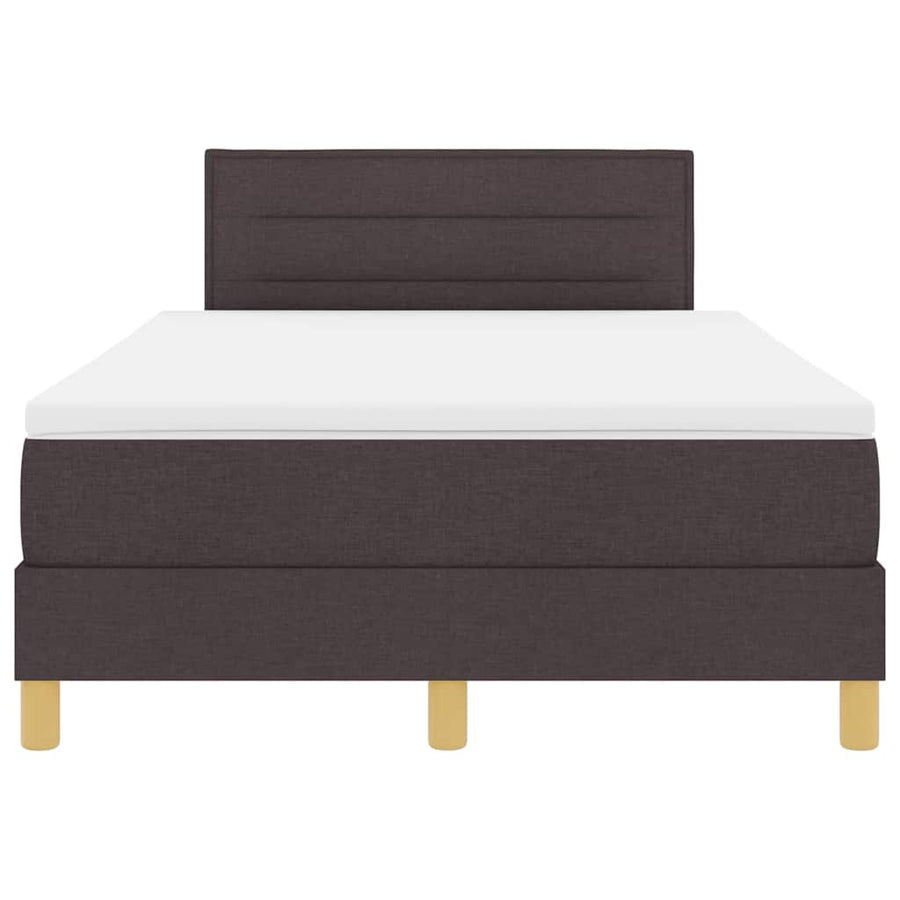 LED Box Spring Bed met hoofdeinde Donkerbruin 120 x 200 cm Stof