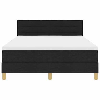 Boxspring bed met matras met hoofdeinde Zwart 140 x 190 cm Stof