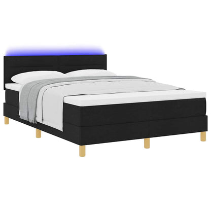 Boxspring bed met matras met hoofdeinde Zwart 140 x 190 cm Stof