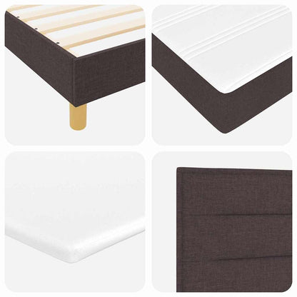 LED Box Spring Bed met hoofdeinde Donkerbruin 140 x 200 cm Stof