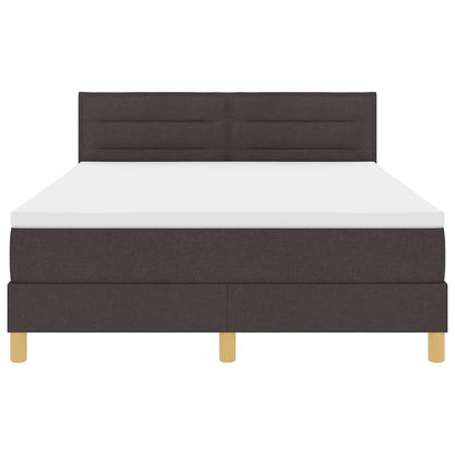 LED Box Spring Bed met hoofdeinde Donkerbruin 140 x 200 cm Stof