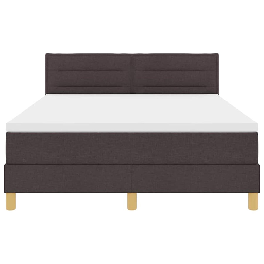LED Box Spring Bed met hoofdeinde Donkerbruin 140 x 200 cm Stof