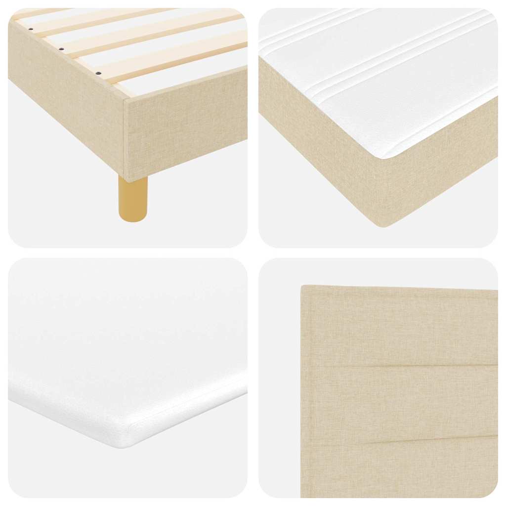 LED Box Spring Bed met hoofdeinde Crème 160 x 200 cm Stof