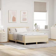 Boxspringbed 160x200 cm crème LED stof