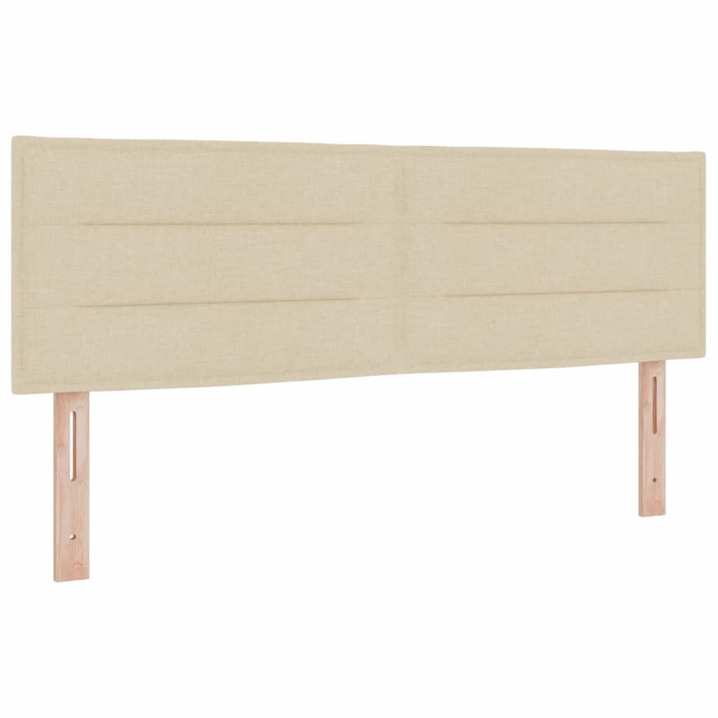 LED Box Spring Bed met hoofdeinde Crème 160 x 200 cm Stof