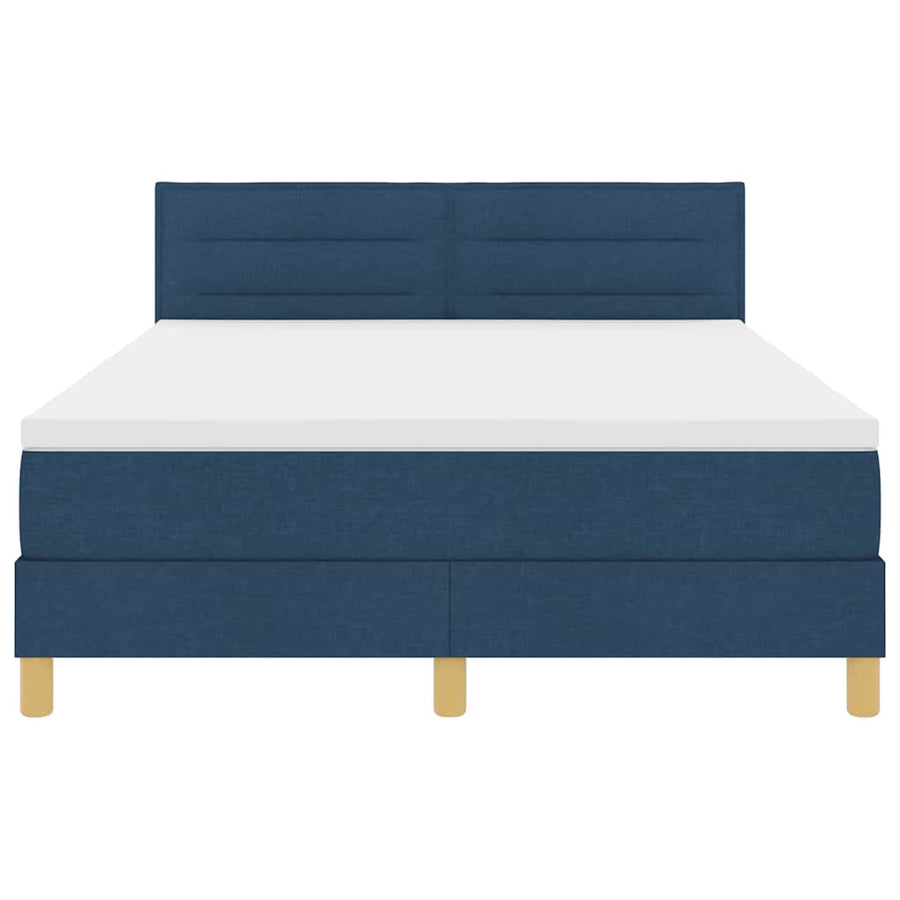 LED Box Spring Bed met hoofdeinde Blauw 160 x 200 cm Stof