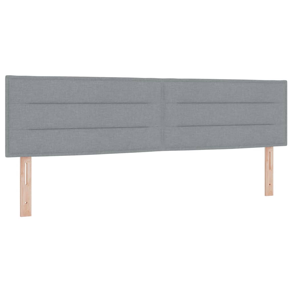 LED Box Spring Bed met kussen Lichtgrijs 180 x 200 cm Stof