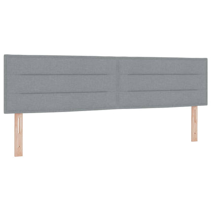 LED Box Spring Bed met kussen Lichtgrijs 180 x 200 cm Stof
