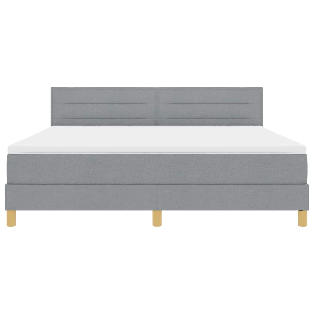 LED Box Spring Bed met kussen Lichtgrijs 180 x 200 cm Stof