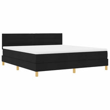 Boxspring bed met matras met hoofdeinde Zwart 180 x 200 cm Stof