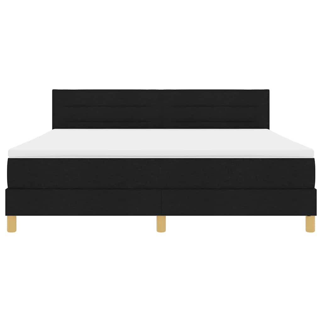 Boxspring bed met matras met hoofdeinde Zwart 180 x 200 cm Stof