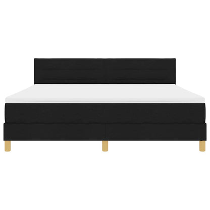 Boxspring bed met matras met hoofdeinde Zwart 180 x 200 cm Stof