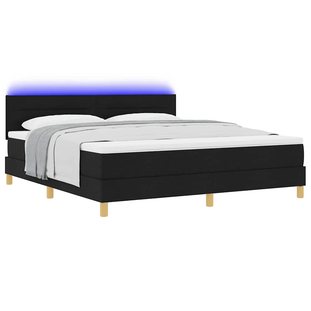 Boxspring bed met matras met hoofdeinde Zwart 180 x 200 cm Stof