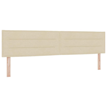 LED Box Spring Bed met hoofdeinde Crème 200 x 200 cm Stof