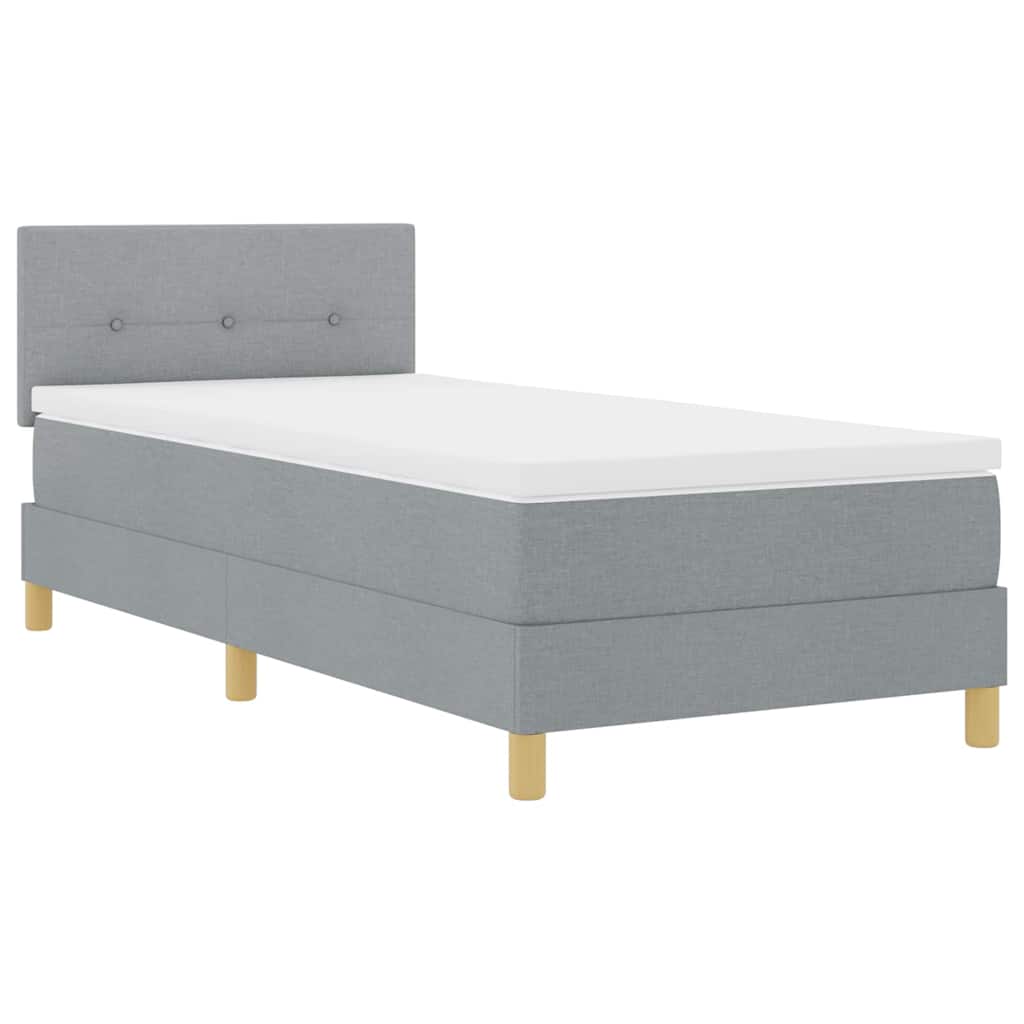 LED Box Spring Bed met hoofdeinde Lichtgrijs 80 x 200 cm Stof