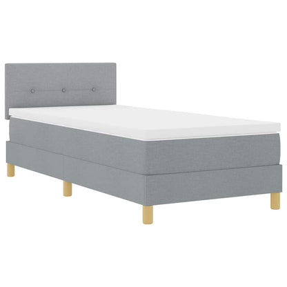 LED Box Spring Bed met hoofdeinde Lichtgrijs 80 x 200 cm Stof