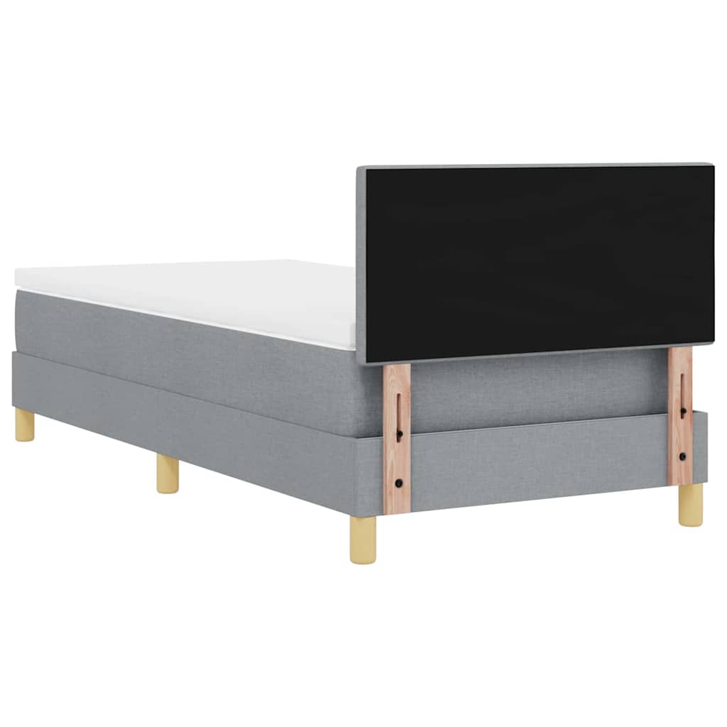 LED Box Spring Bed met hoofdeinde Lichtgrijs 80 x 200 cm Stof
