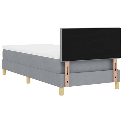 LED Box Spring Bed met hoofdeinde Lichtgrijs 80 x 200 cm Stof