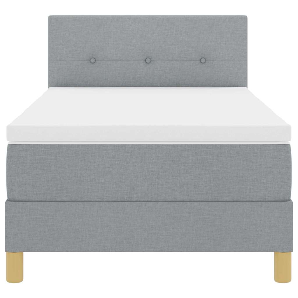 LED Box Spring Bed met hoofdeinde Lichtgrijs 80 x 200 cm Stof