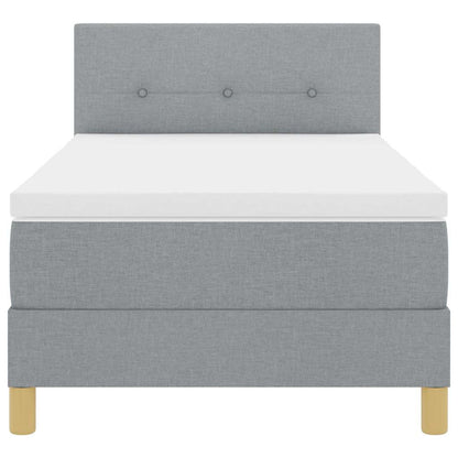 LED Box Spring Bed met hoofdeinde Lichtgrijs 80 x 200 cm Stof