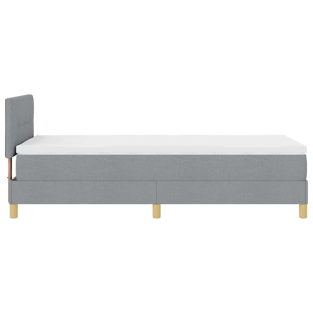 LED Box Spring Bed met hoofdeinde Lichtgrijs 80 x 200 cm Stof