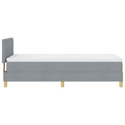 LED Box Spring Bed met hoofdeinde Lichtgrijs 80 x 200 cm Stof