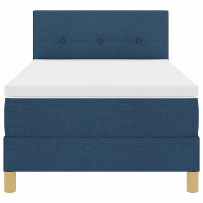 LED Box Spring Bed met kussen Blauw 80 x 200 cm Stof
