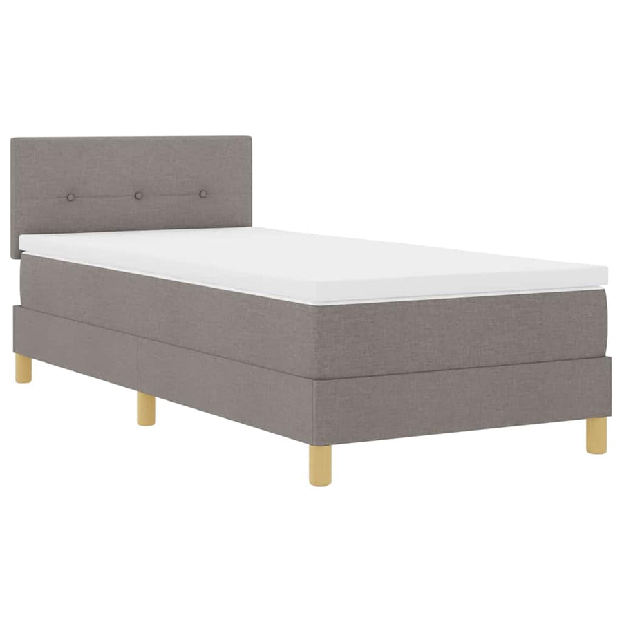 LED Box Spring Bed met hoofdeinde Taupe 90 x 190 cm Stof