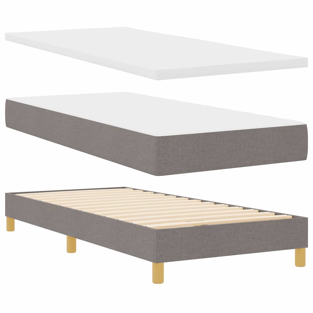 LED Box Spring Bed met hoofdeinde Taupe 90 x 190 cm Stof